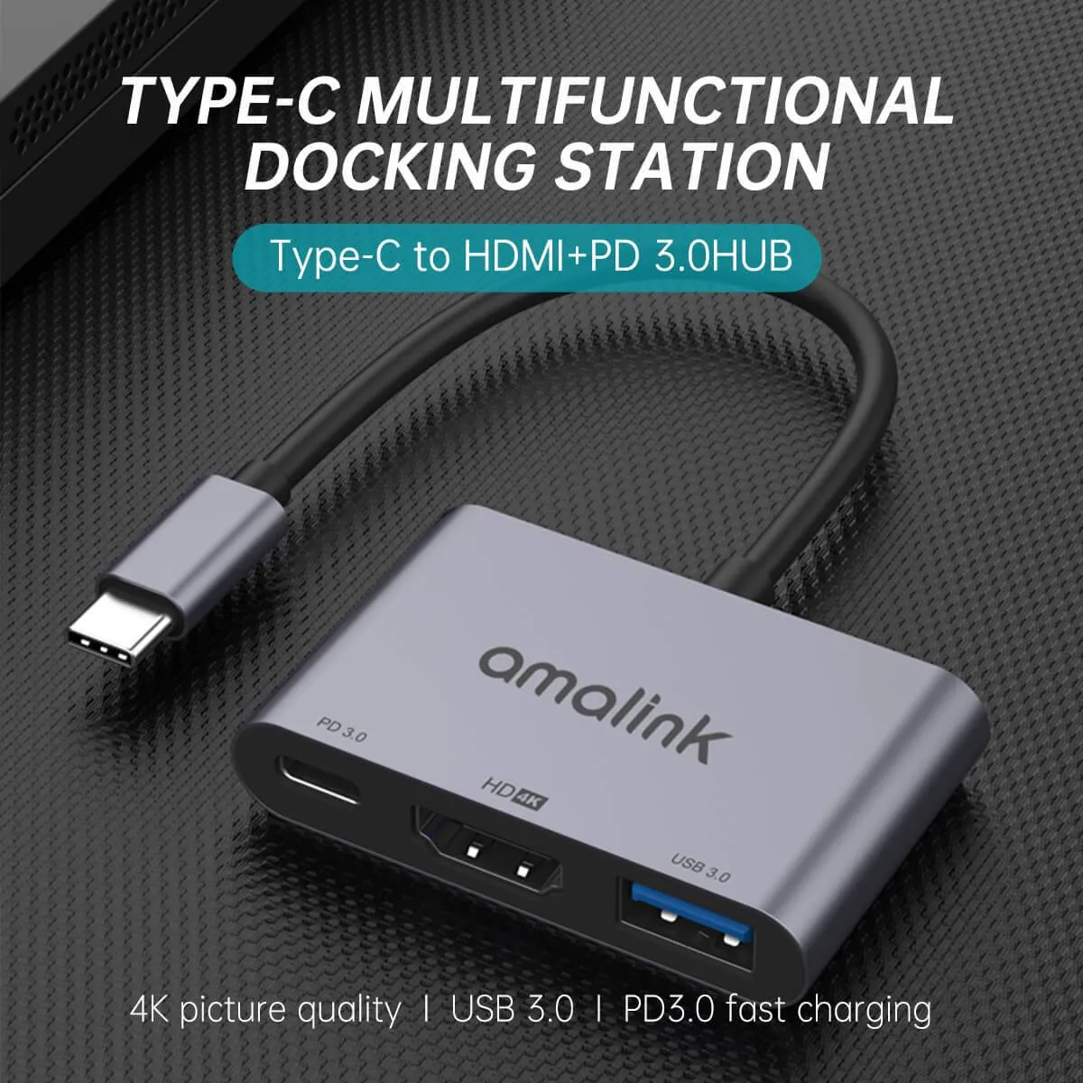 Amalink 9175D 3 in 1 Type-C to HDMI Adapter