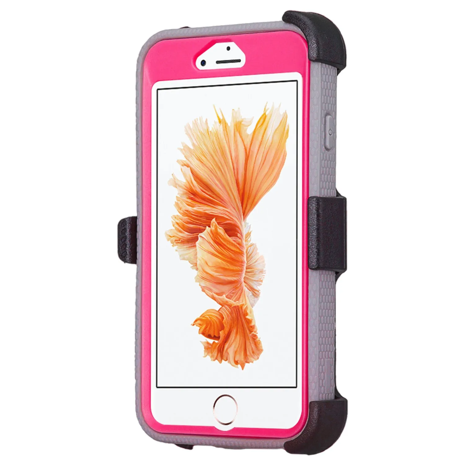 Apple iPhone 8 Case, Triple Protection 3-in-1 Heavy Duty Holster Shell Combo Case Cover for iPhone 8 - Hot Pink