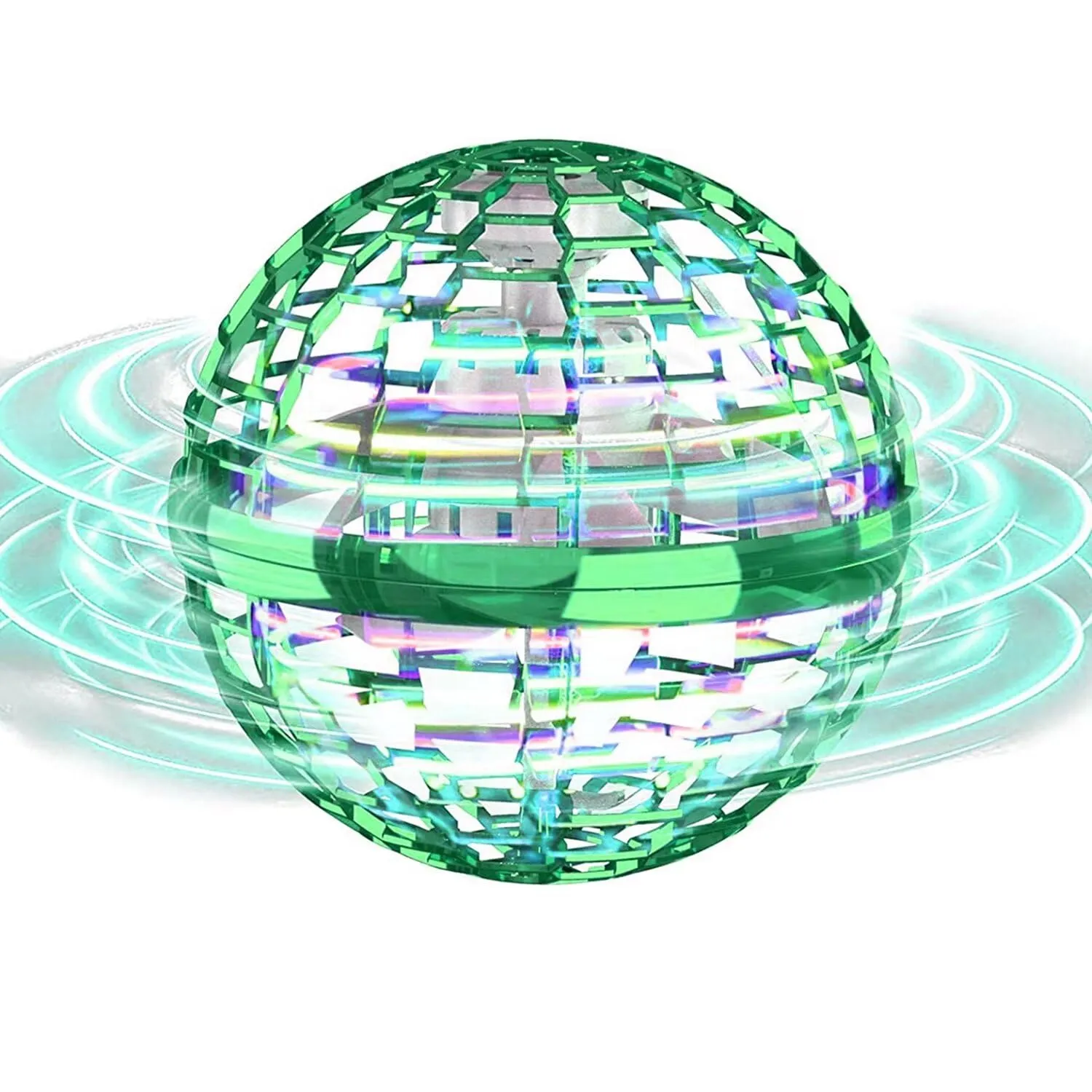ATHLERIA Green Magic Flying Orb Ball with Lights,Cool Stuff Gadgets Christmas Birthday Presents Ideas for Boy Girl Teen 6 7 8 9 10  Year,Indoor Outside Hover Boomerang Mini Drones