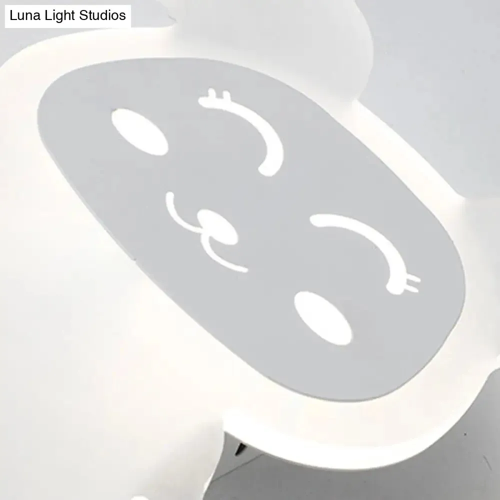 Baby Bunny LED Ceiling Light for Boys Bedroom in White