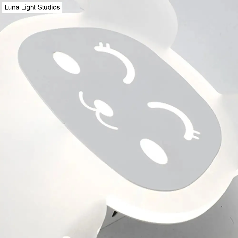 Baby Bunny LED Ceiling Light for Boys Bedroom in White