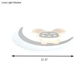Baby Bunny LED Ceiling Light for Boys Bedroom in White