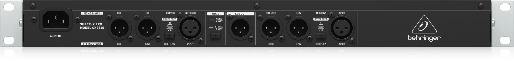 Behringer Super-X Pro CX2310 V2 High-Precision Stereo 2-Way/Mono 3-Way Crossover with Subwoofer Output