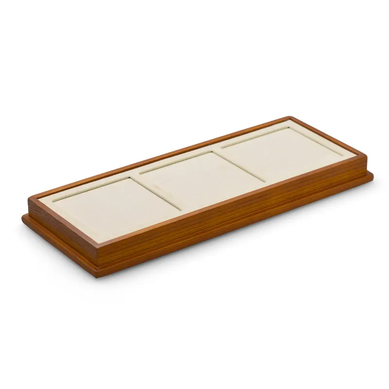Beige Solid Wood Microfiber Window Counter Jewelry Display Props TT027