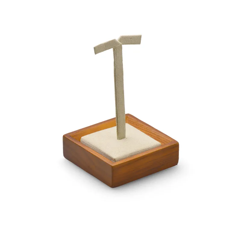 Beige Solid Wood Microfiber Window Counter Jewelry Display Props TT027