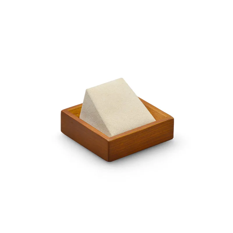 Beige Solid Wood Microfiber Window Counter Jewelry Display Props TT027
