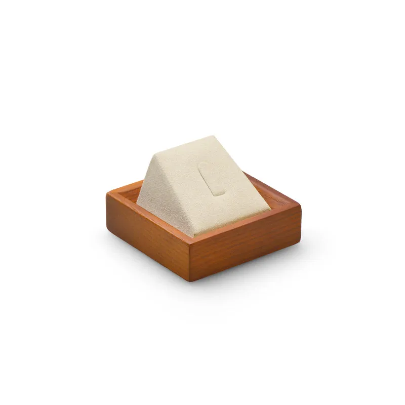 Beige Solid Wood Microfiber Window Counter Jewelry Display Props TT027