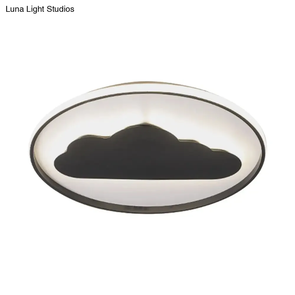 Black Acrylic LED Cloud Ceiling Light for Modern Bedroom