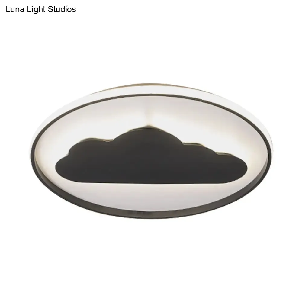 Black Acrylic LED Cloud Ceiling Light for Modern Bedroom