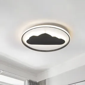 Black Acrylic LED Cloud Ceiling Light for Modern Bedroom