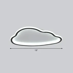 Black and White LED Cloud Ceiling Light with Acrylic Shade - Flush Mount and Simple Design
