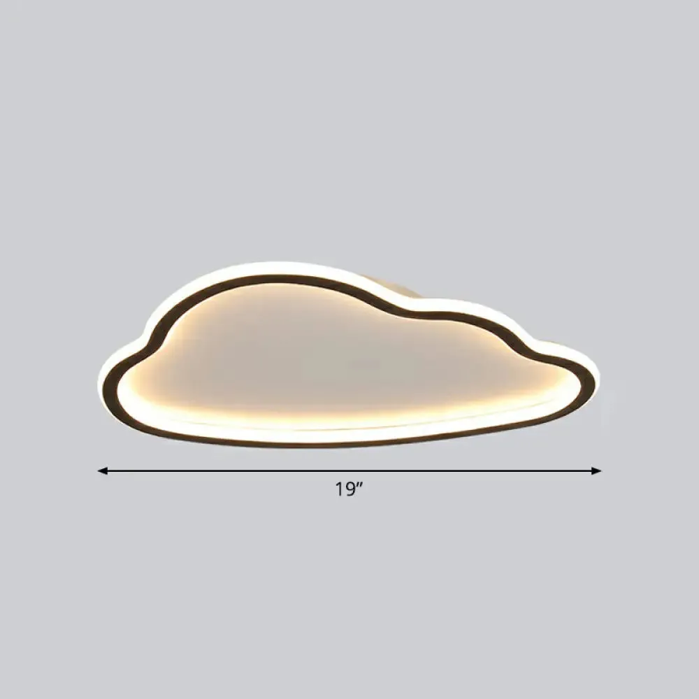 Black and White LED Cloud Ceiling Light with Acrylic Shade - Flush Mount and Simple Design