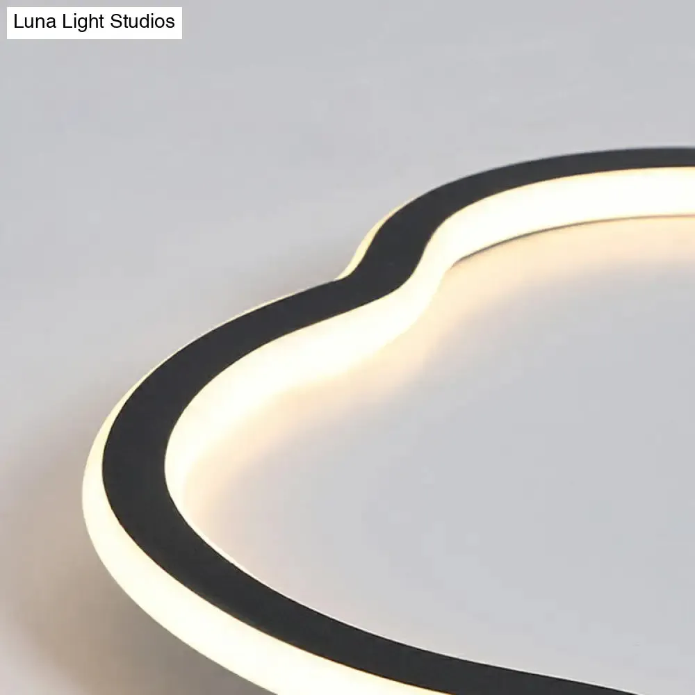 Black and White LED Cloud Ceiling Light with Acrylic Shade - Flush Mount and Simple Design