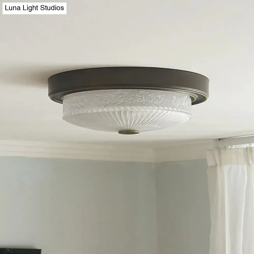 Black LED Crystal Flush Mount Ceiling Light for Rustic Bedroom