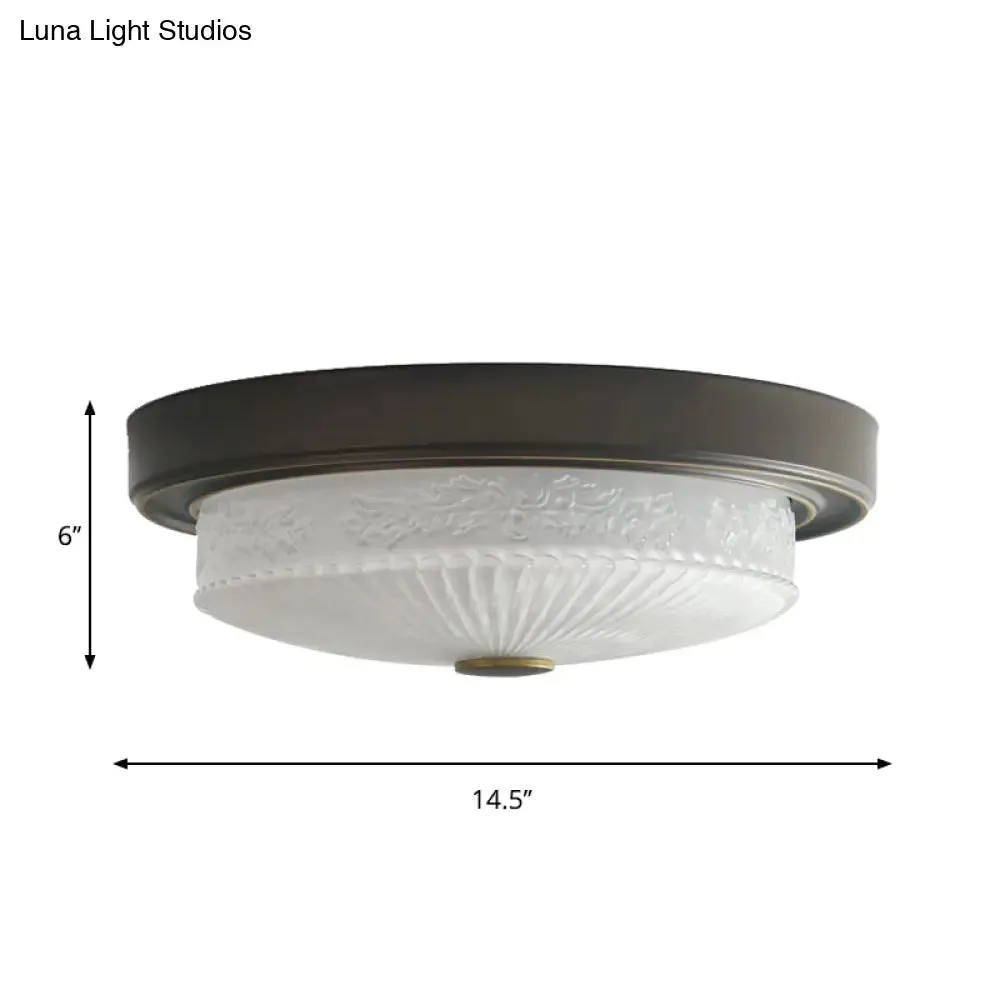 Black LED Crystal Flush Mount Ceiling Light for Rustic Bedroom