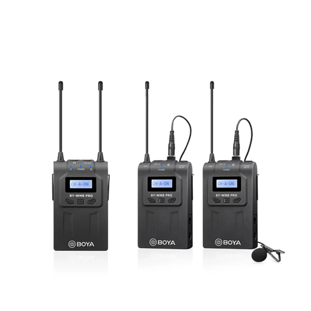 BOYA BY-WM8 Pro-K2 UHF Dual-Channel Wireless Lavalier System