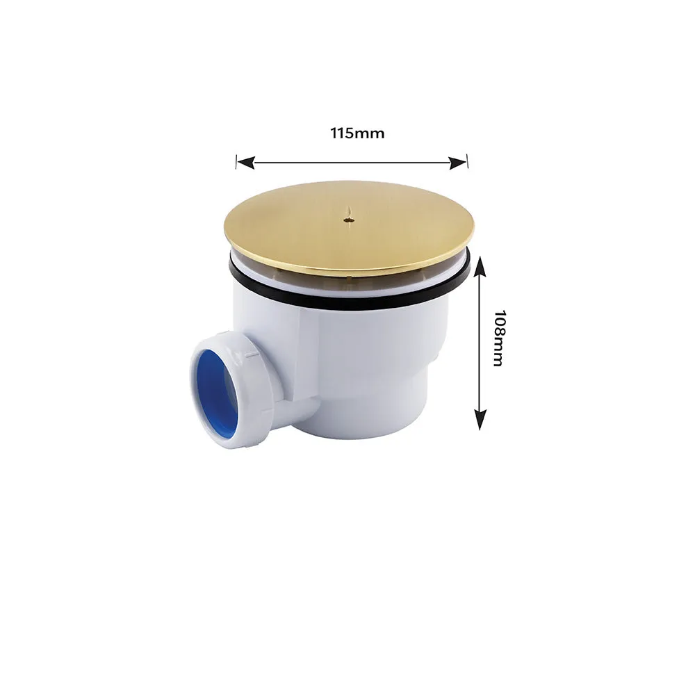 Brushed Brass Thermostatic Bar Valve & Shower Waste Set