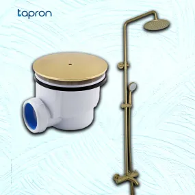 Brushed Brass Thermostatic Bar Valve & Shower Waste Set