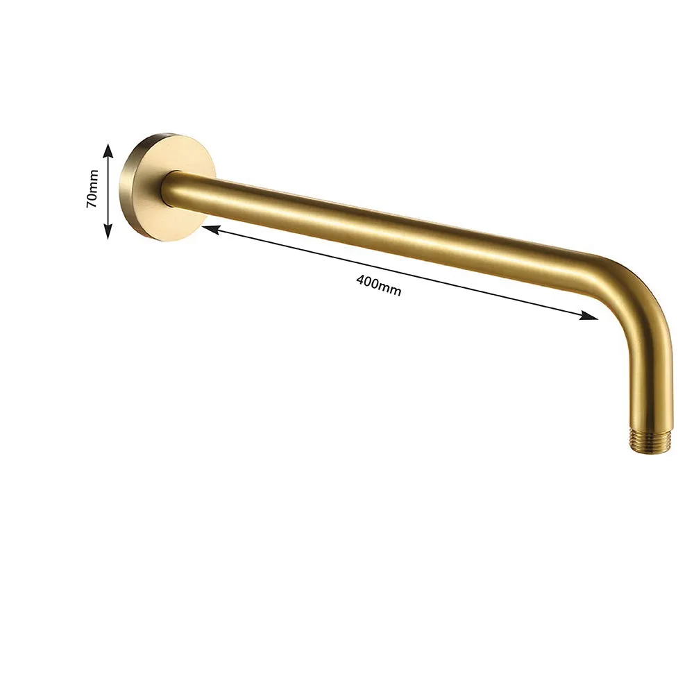 Brushed Brass Thermostatic Shower Set: Concealed Valve & Round 200mm Head