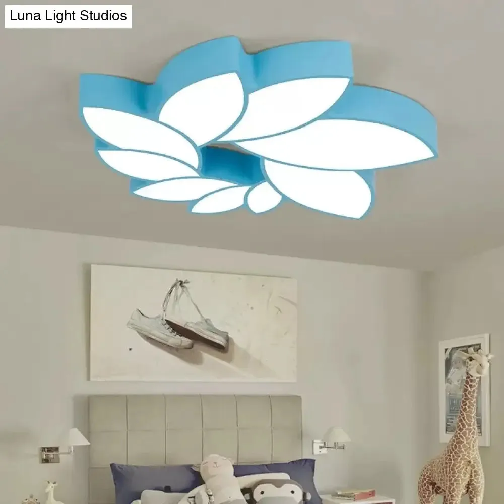 Cartoon Lotus Ceiling Mount Light - LED Flush Light for Baby Bedroom