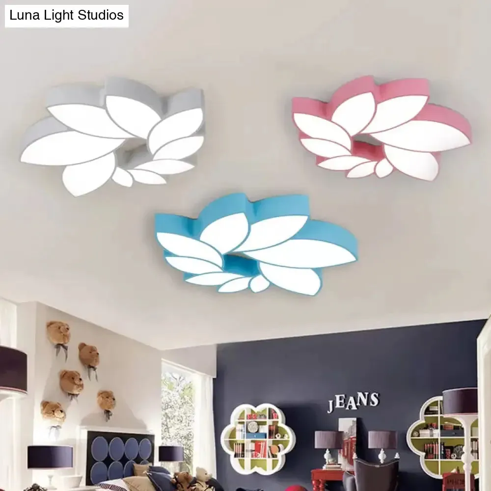 Cartoon Lotus Ceiling Mount Light - LED Flush Light for Baby Bedroom