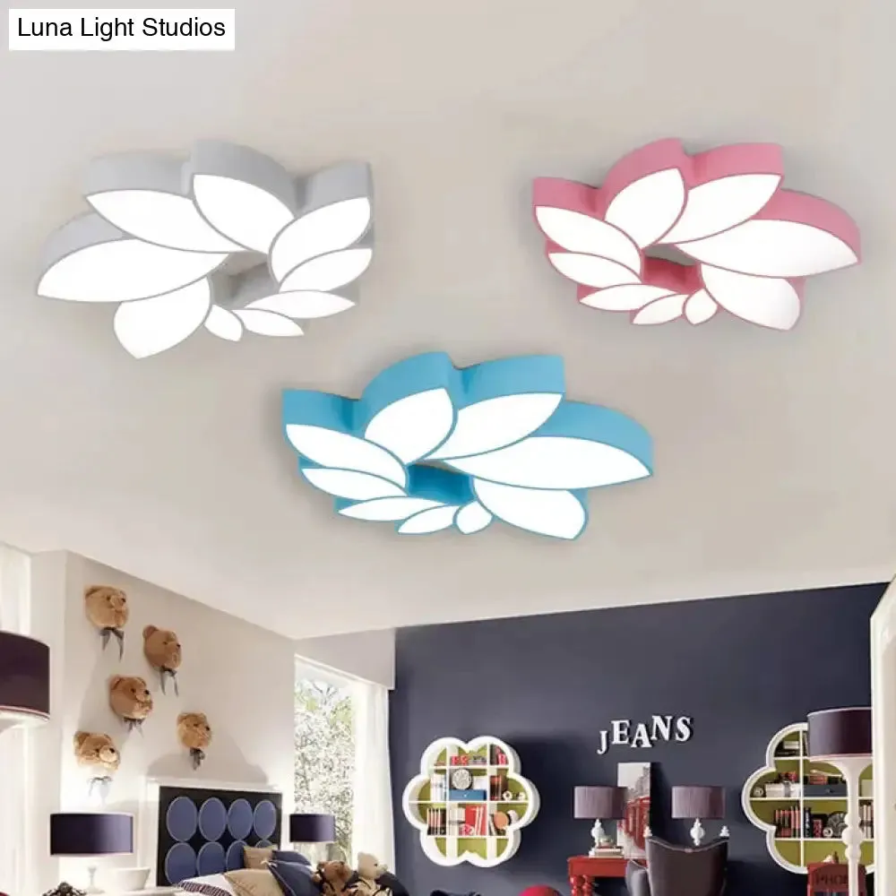 Cartoon Lotus Ceiling Mount Light - LED Flush Light for Baby Bedroom