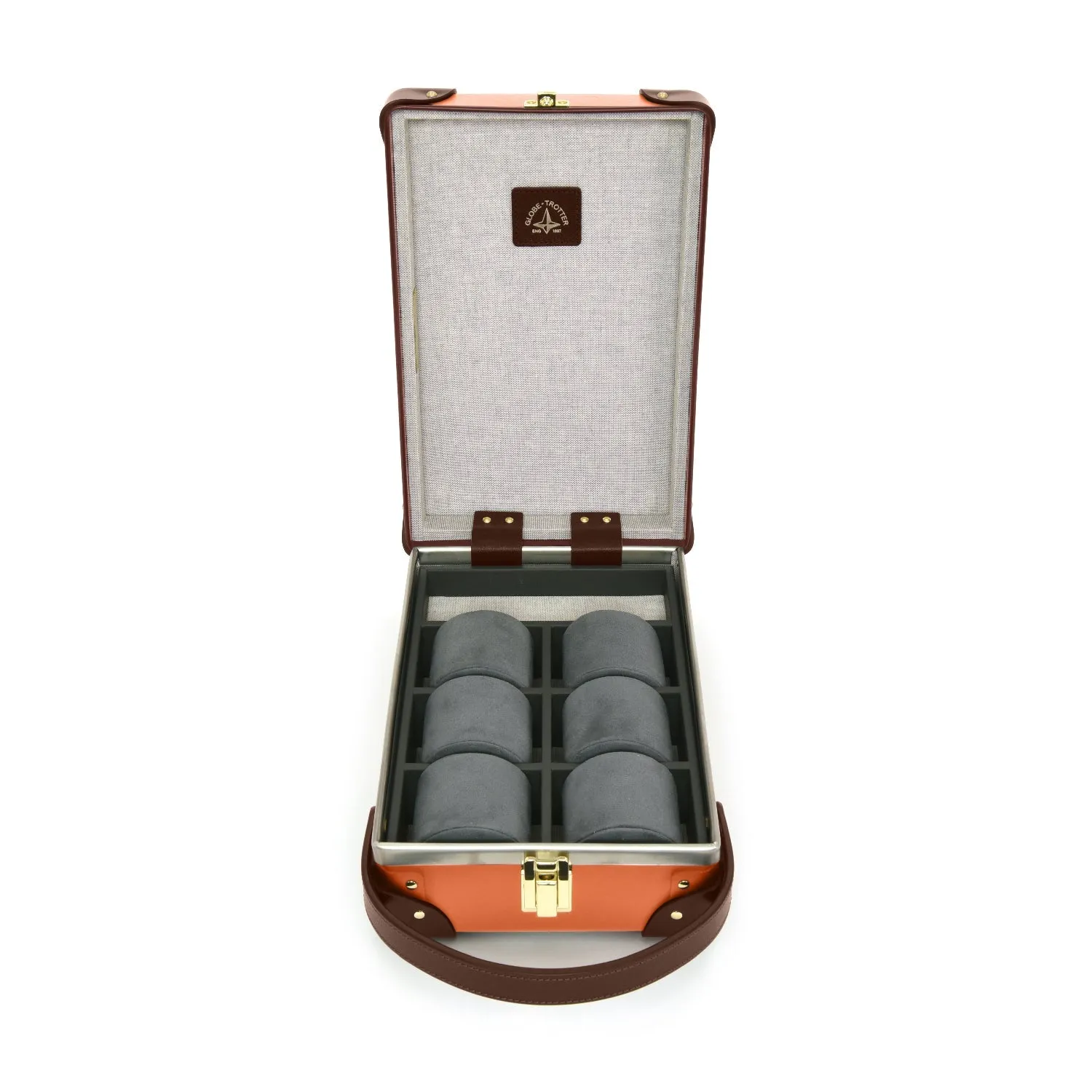 Centenary · 6-Slot Watch Case | Marmalade/Brown