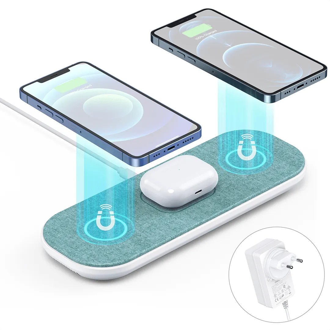 CHOETECH 3-in-1 MagSafe Triple Coil Fast Wireless Charger
