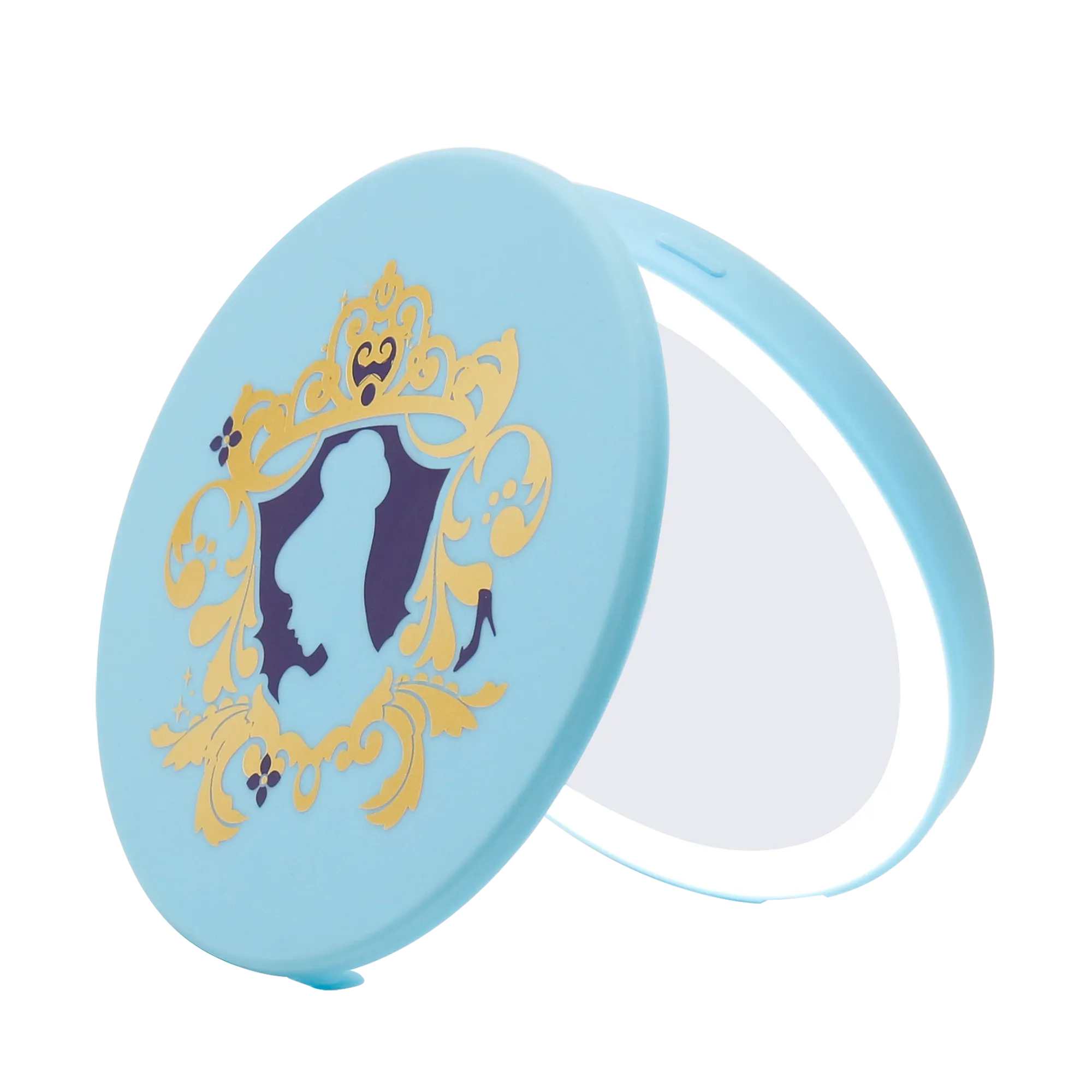 Cinderella Compact Mirror with Wireless Power Bank Charging Base