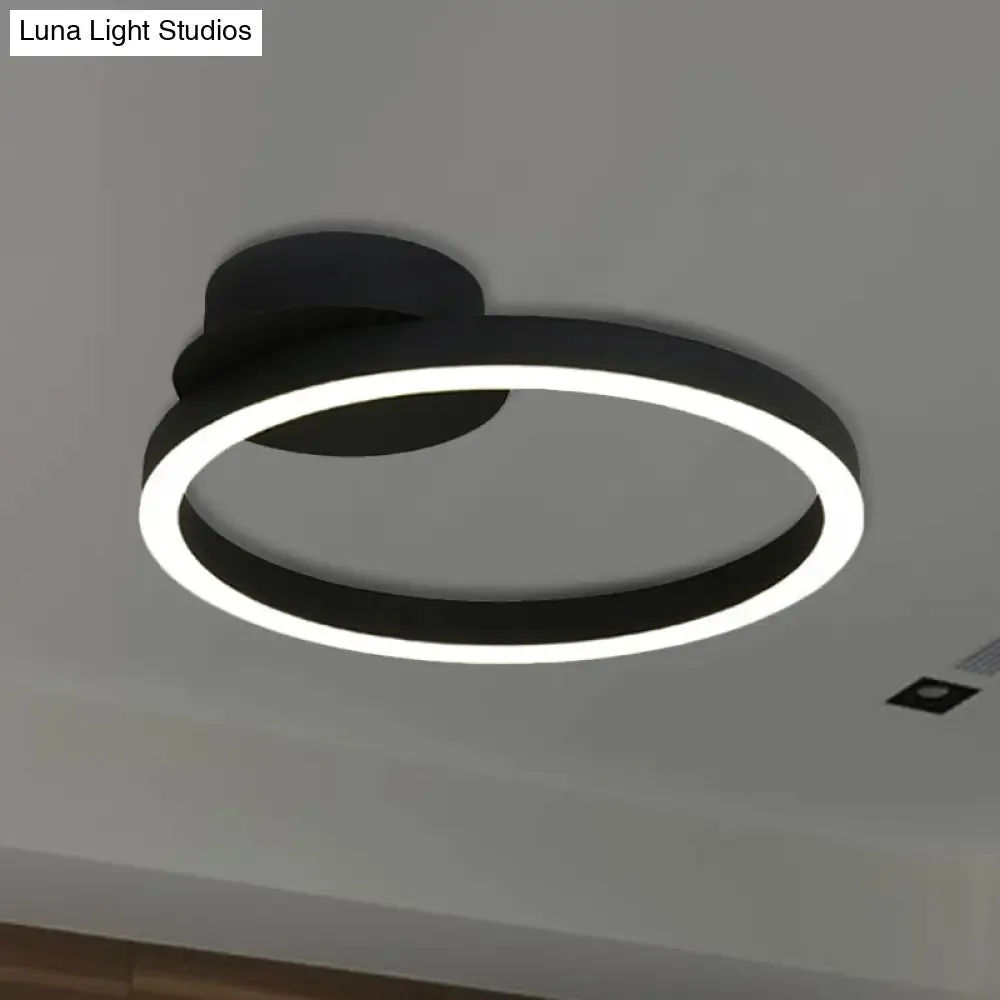 Contemporary LED Acrylic Ceiling Flush Light Fixture in Black/Brown, 1/2/3-Ring, Warm/White/Natural Light, 16.5"/19.5"/23.5" Wide