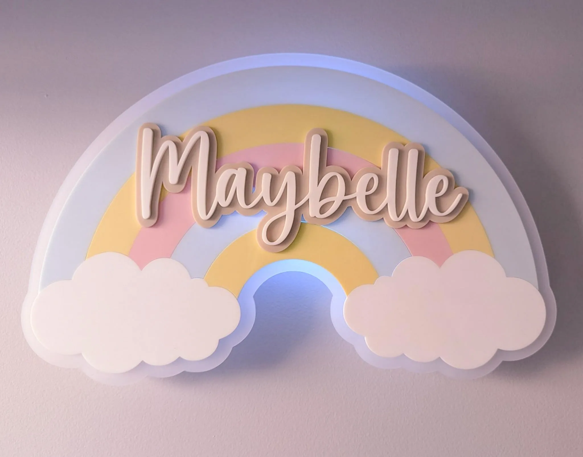 Custom Acrylic Rainbow Name with LED rechargeable night light