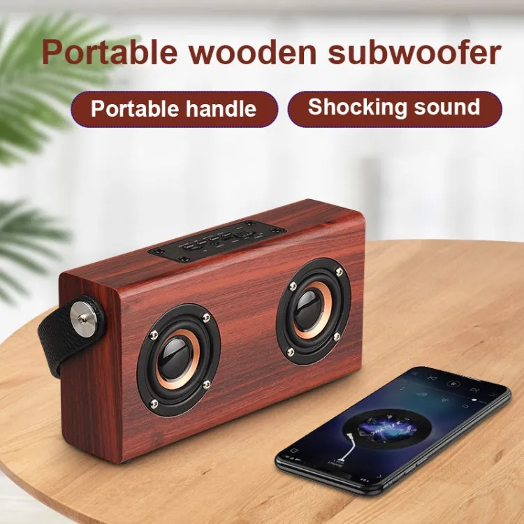 D10 Stylish Wooden Bluetooth Speaker with Immersive Stereo Sound and Hands-Free Calling