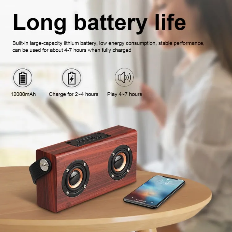 D10 Stylish Wooden Bluetooth Speaker with Immersive Stereo Sound and Hands-Free Calling