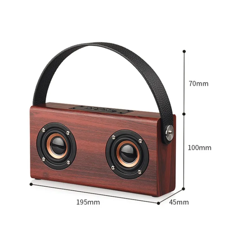 D10 Stylish Wooden Bluetooth Speaker with Immersive Stereo Sound and Hands-Free Calling