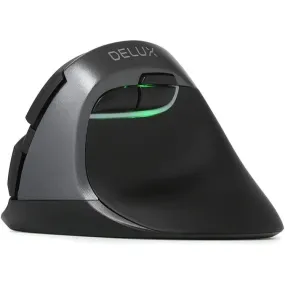 Delux Small Wireless Ergonomic Vertical Mouse - Dual Mode (Grey)