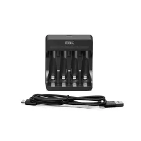 EBL 4 Slots Smart Lithium Battery Charger for 1.5V AA Li-ion Rechargeable Batteries