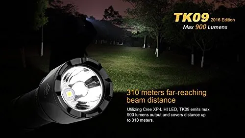 EdisonBright 2016 version Fenix TK09 900 Lumen Cree LED tactical flashlight with Fenix ARB-18-3500 battery, smary Battery charger and Two CR123A Lithium Batteries bundle
