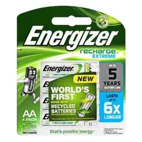 Energizer Recharge Extreme Batteries : AA - 4 Pack - 2300 mAh