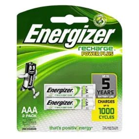 Energizer Recharge Powerplus Batteries: AAA - 2 Pack - 700 mAh