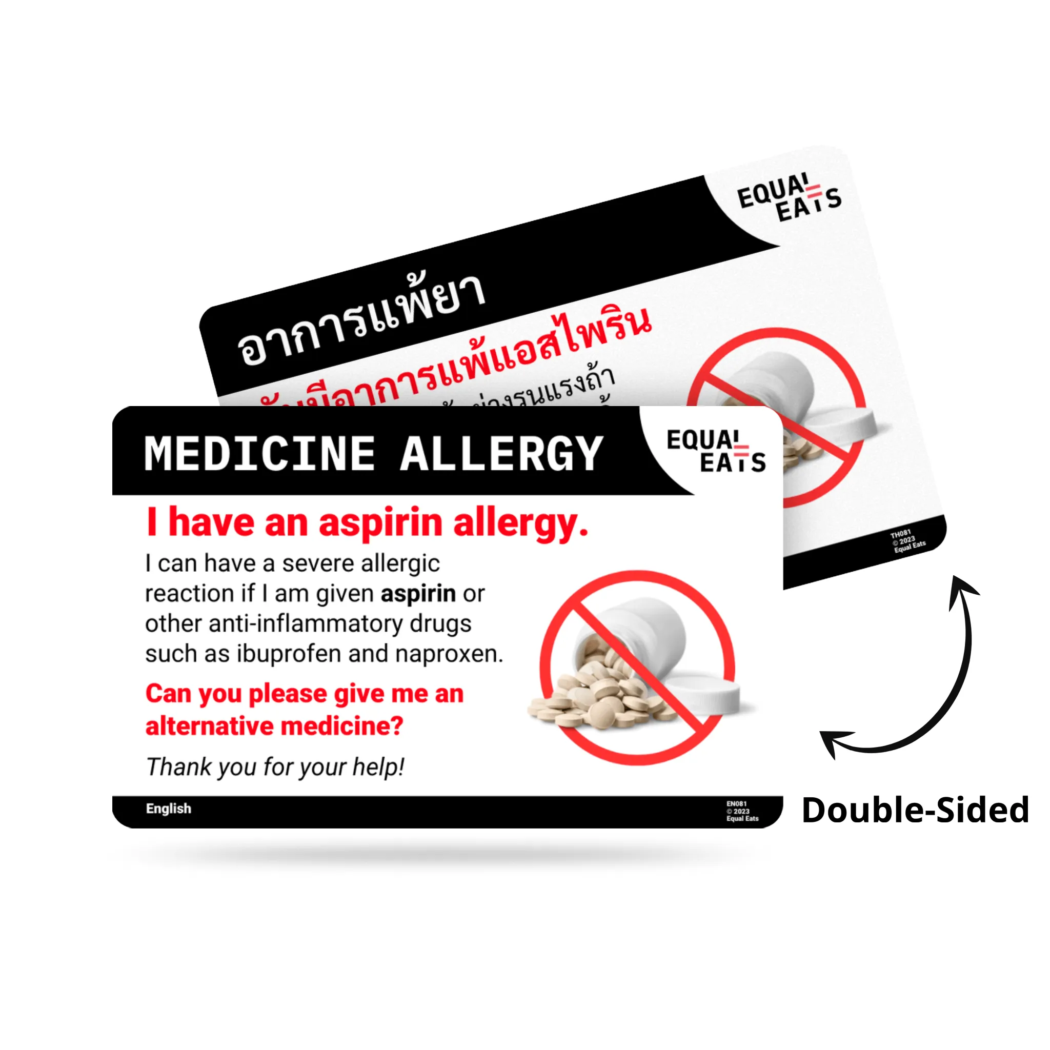 English Aspirin Allergy Card