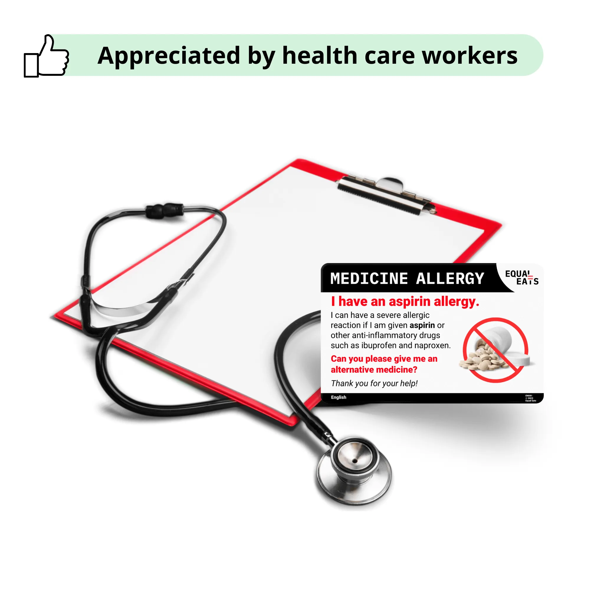 English Aspirin Allergy Card