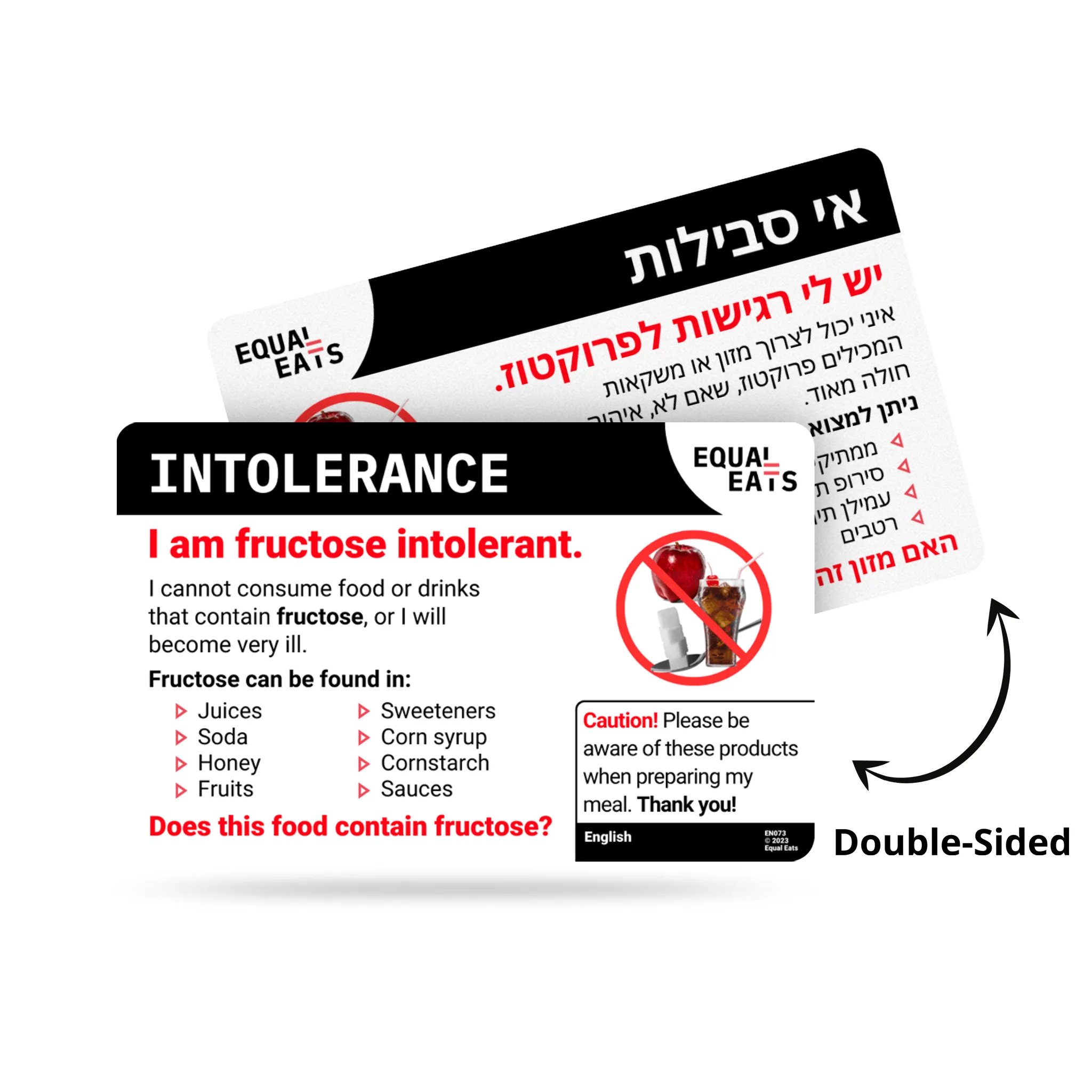 English Fructose Intolerance Card