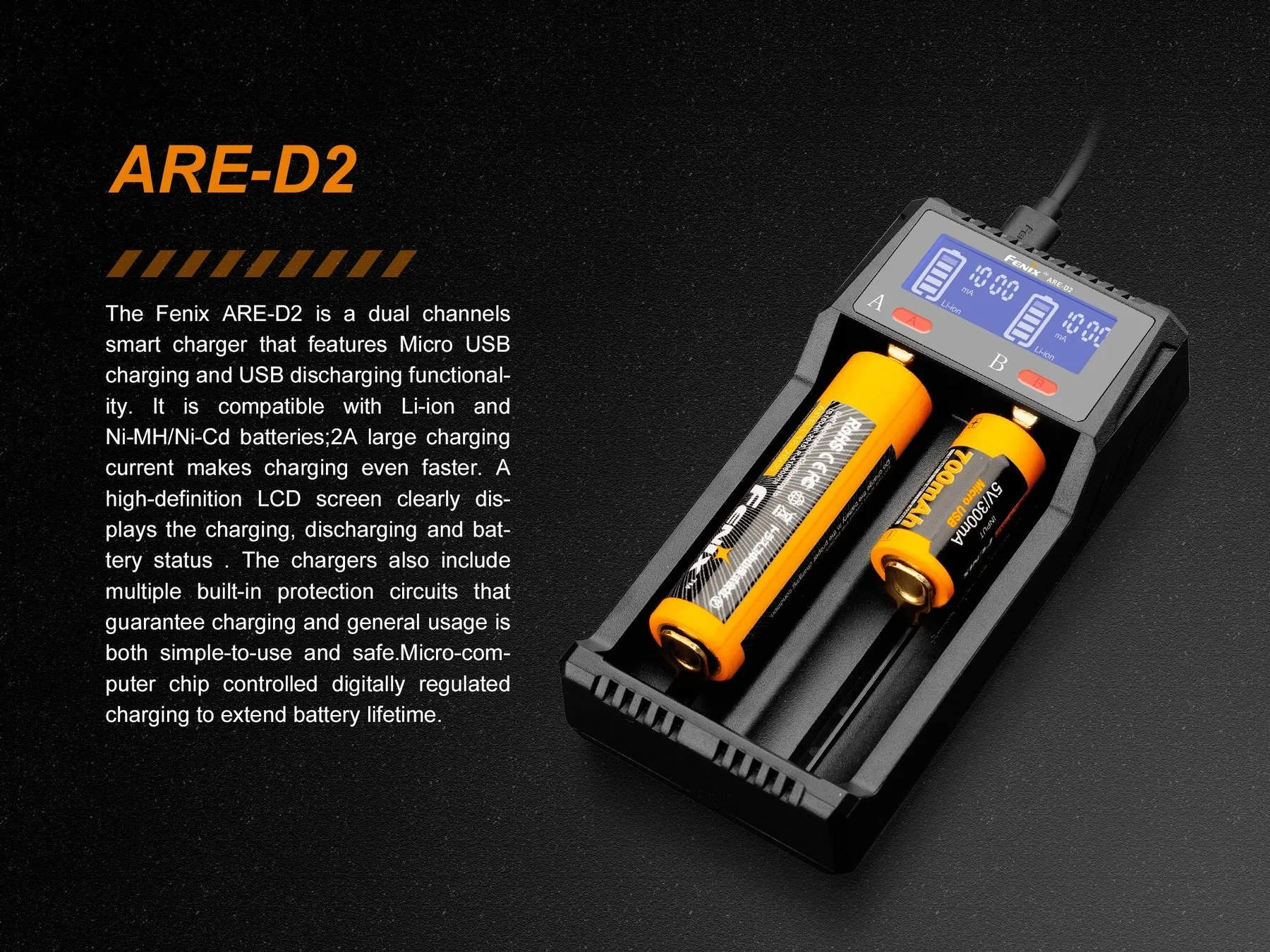Fenix TK35UE V2   18650 Batteries and Charger Bundle