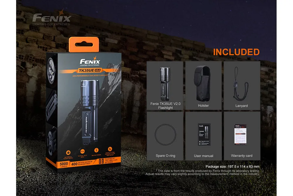 Fenix TK35UE V2   18650 Batteries and Charger Bundle
