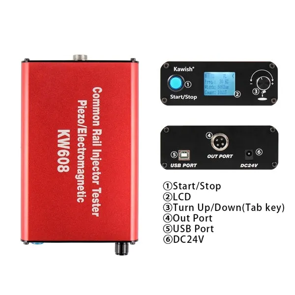 GT-KW608S - Kawish Multifunction Diesel Common Rail Injector Tester with AHE Test Function