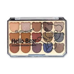 Gulflower Hello Bear Eyeshadow Palette 15 Colors 20g