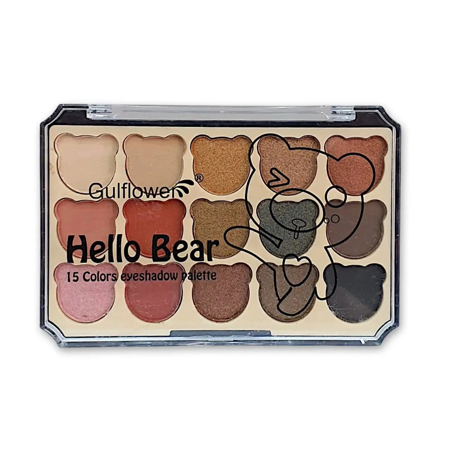 Gulflower Hello Bear Eyeshadow Palette 15 Colors 20g