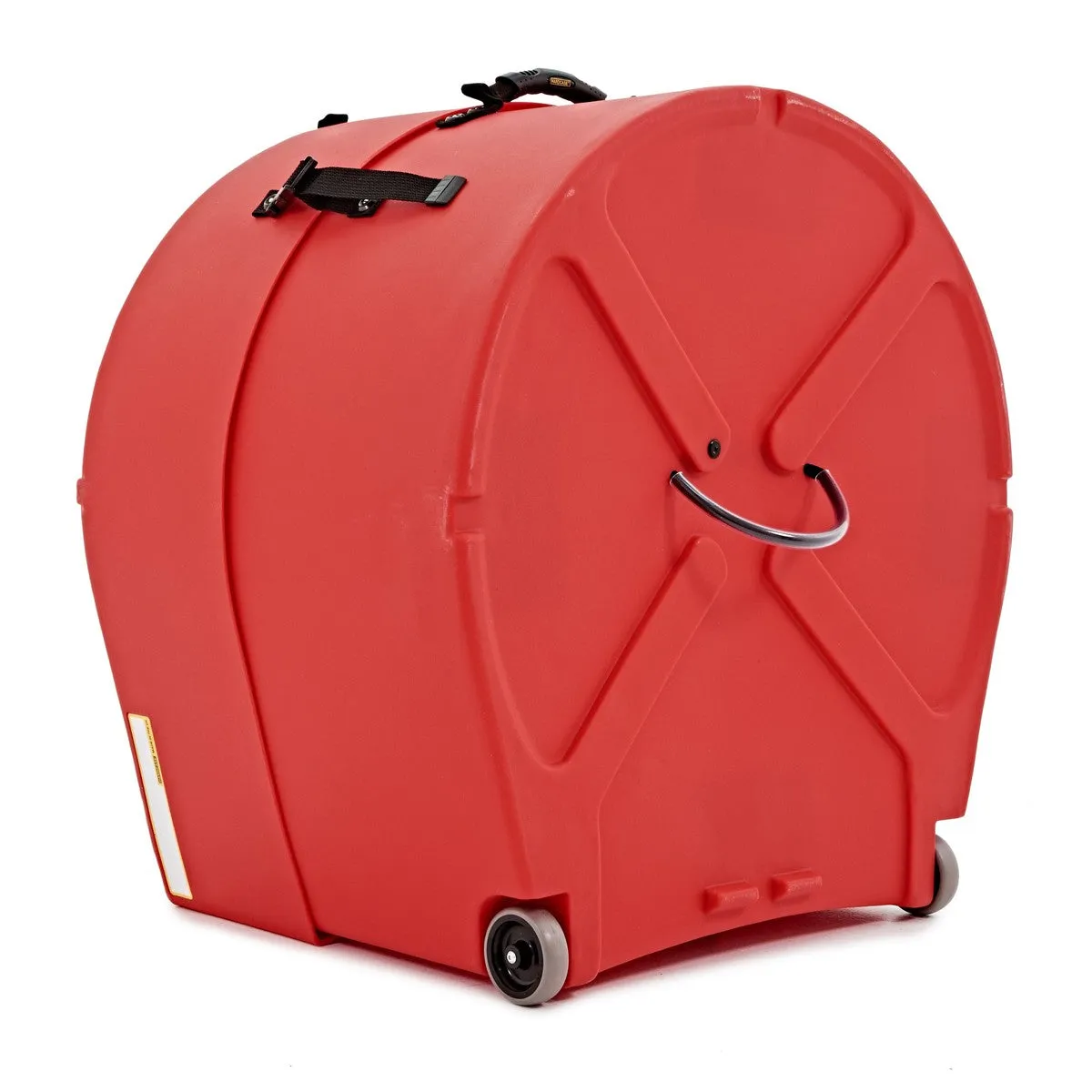 Hardcase HNP18BR 18" Bass Drum Case with Wheels and Pull Handle (Red)