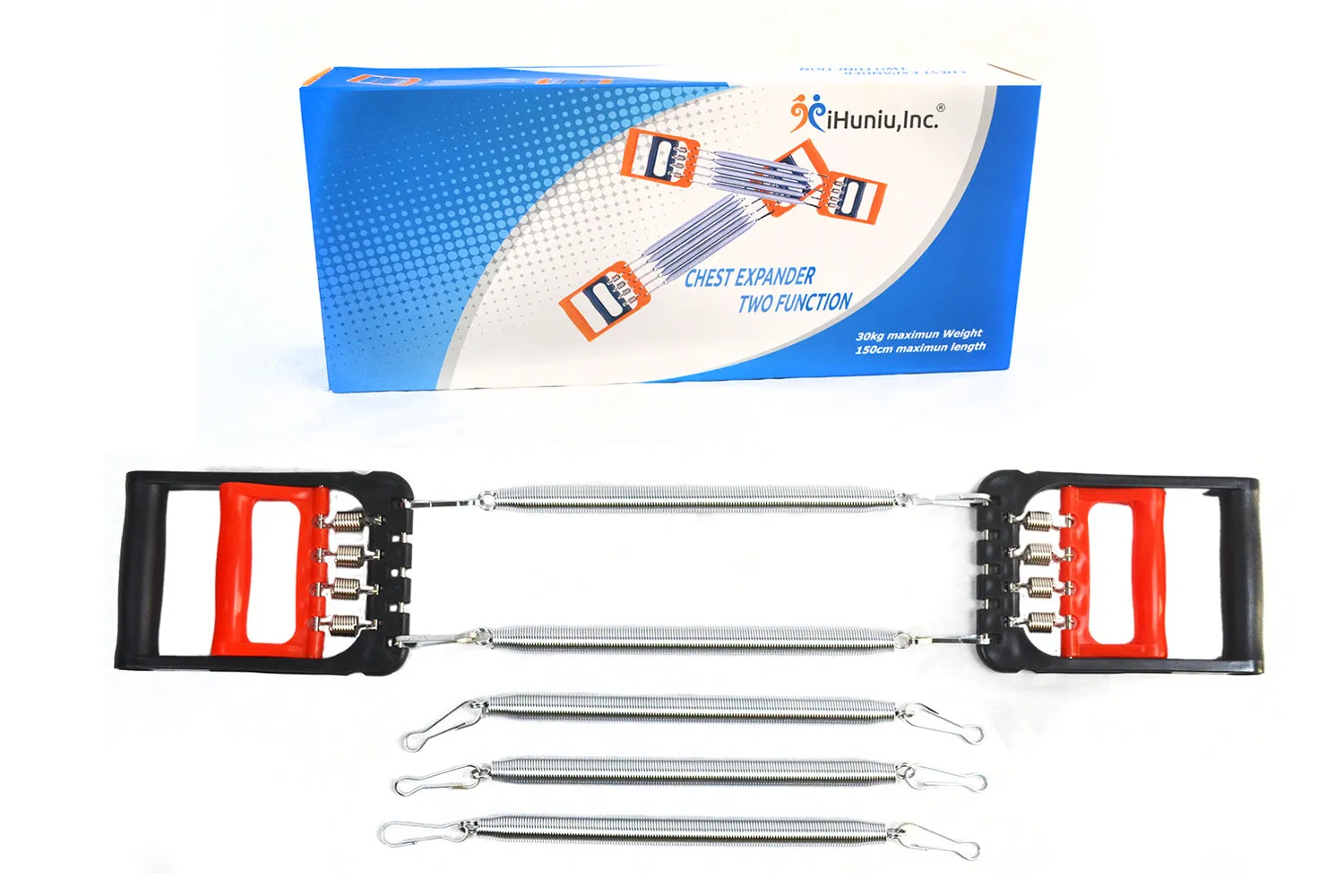 Ihuniu Chest Expander | Hand Gripper Arm Pull Bar Arm Muscle Chest Exerciser for Men with 5 Springs