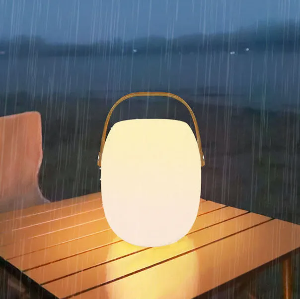 Industrial Simple Barrel Shade Colorful RGB Portable LED Patio Camping Light